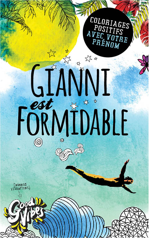 Couverture du livre 'Gianni est formidable' livre de coloriage personalisé prénom Gianni