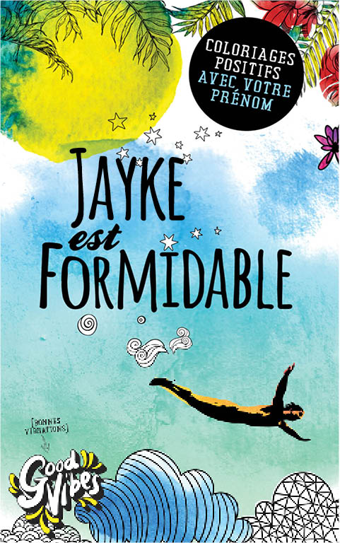 Couverture du livre 'Jayke est formidable' livre de coloriage personalisé prénom Jayke
