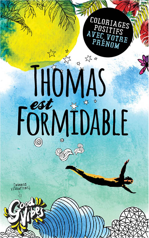 Couverture du livre 'Thomas est formidable' livre de coloriage personalisé prénom Thomas