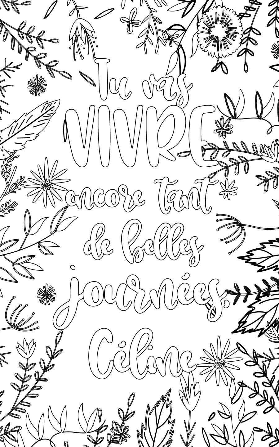 coloriage adulte anti stress personnalisé offir prénom Céline 