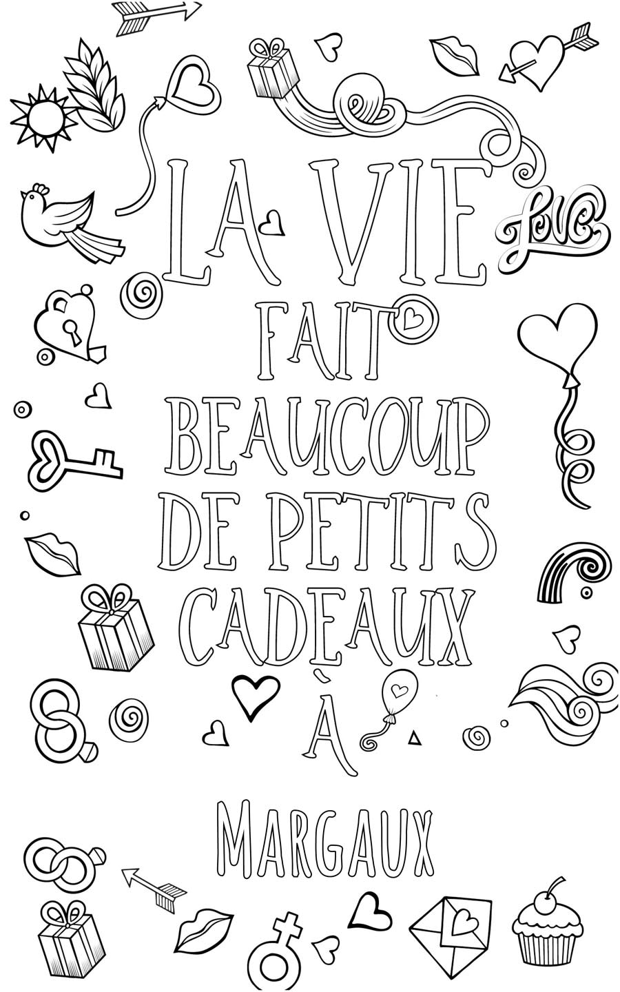 coloriage Cadeau meilleure amie personnalisé avec prénom Gisèle Quel cadeau offrir ? Moi formidable est le cadeau parfait